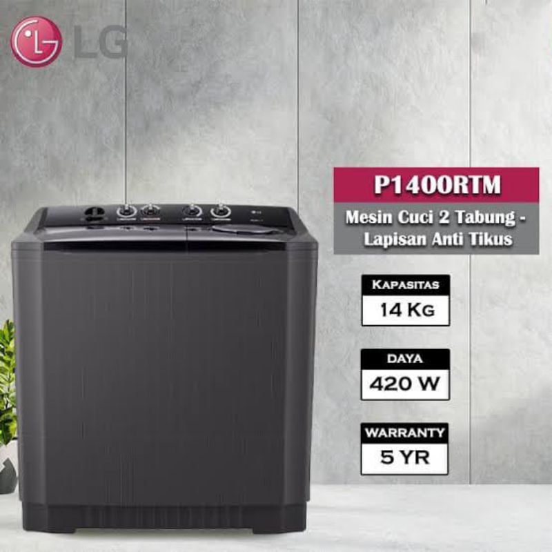 Jual Mesin Cuci 2 Tabung LG Wind Jet Dry 14 KG P1400 RTM | Shopee Indonesia