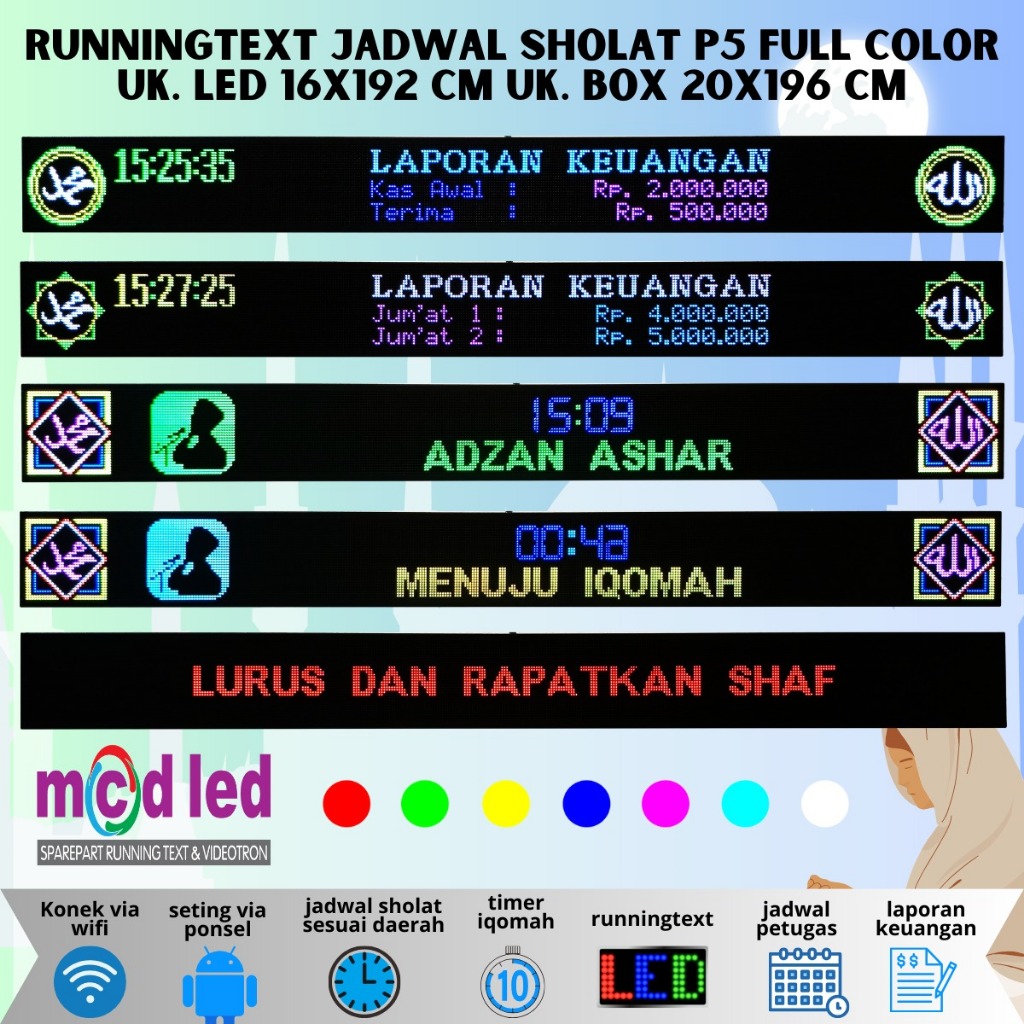 Jual JAM SHOLAT MASJID RUNNING TEXT JWS JADWAL SHALAT SOLAT DIGITAL ...