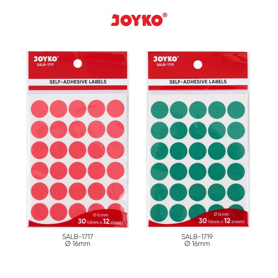 Jual Label Bulat Warna / Sticker Self Adhesive Labels Joyko SALB Color ...