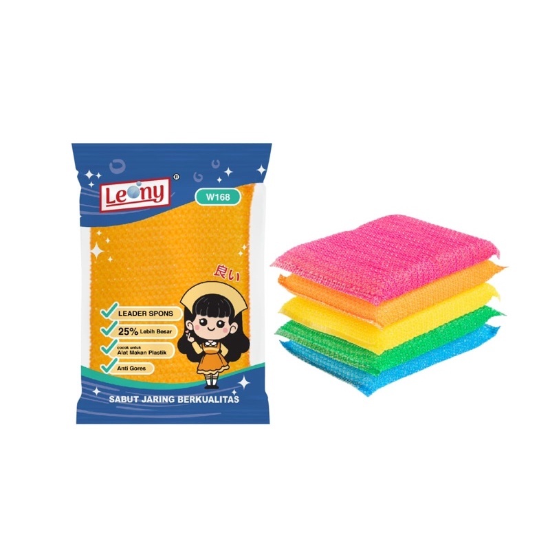 Jual SUPER MURAH Promo Bundling Sabut Jaring Leony W-168 / Sabut Sponge ...