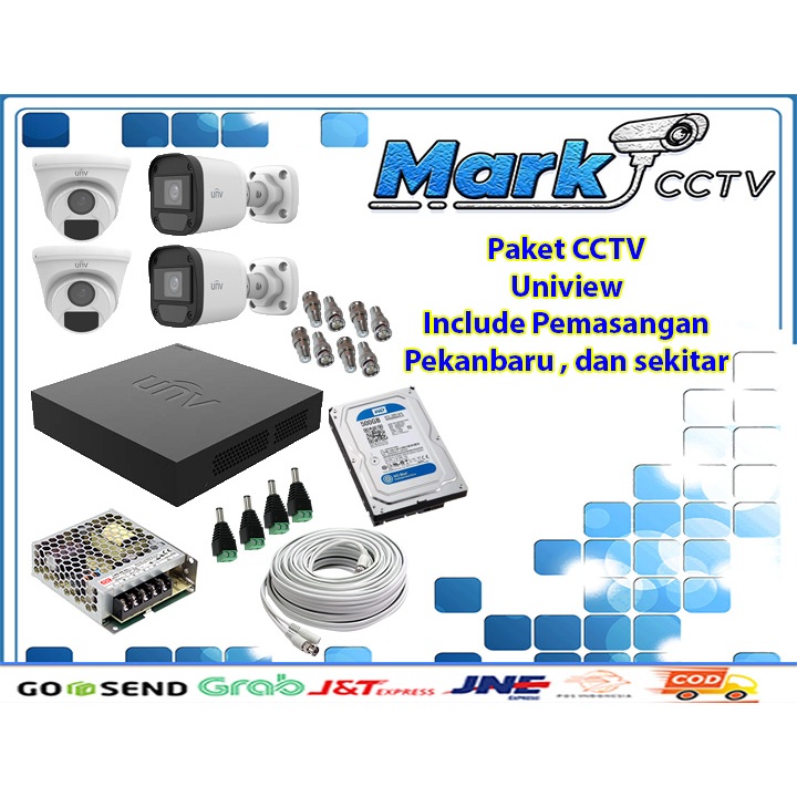 Jual Paket CCTV UNV Uniview 6 CH Channel Kamera Camera Titik FREE ...