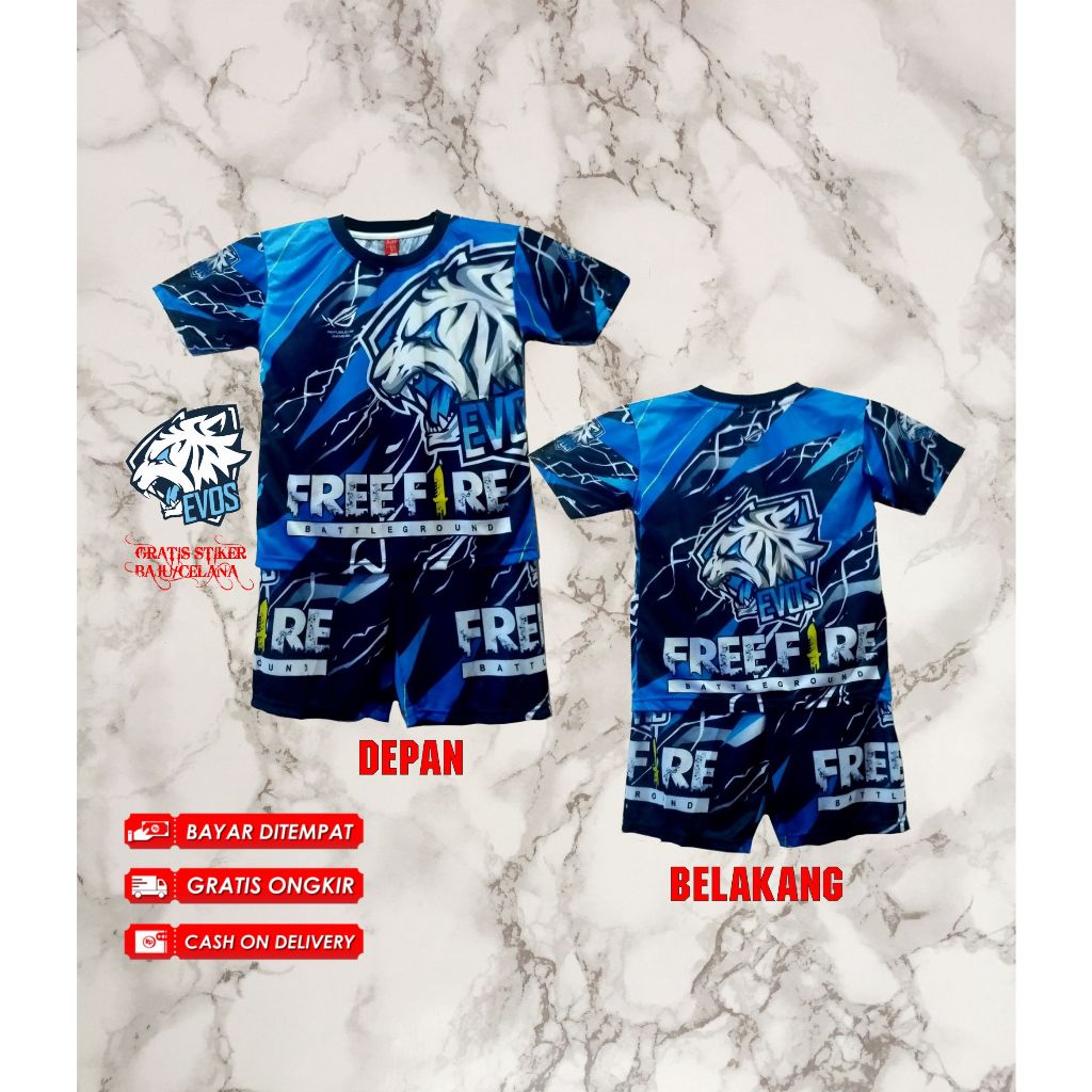 Jual SETELAN FF ANAK LAKI LAKI 1 SET BAJU GAMING EVOS BAJU GAMING