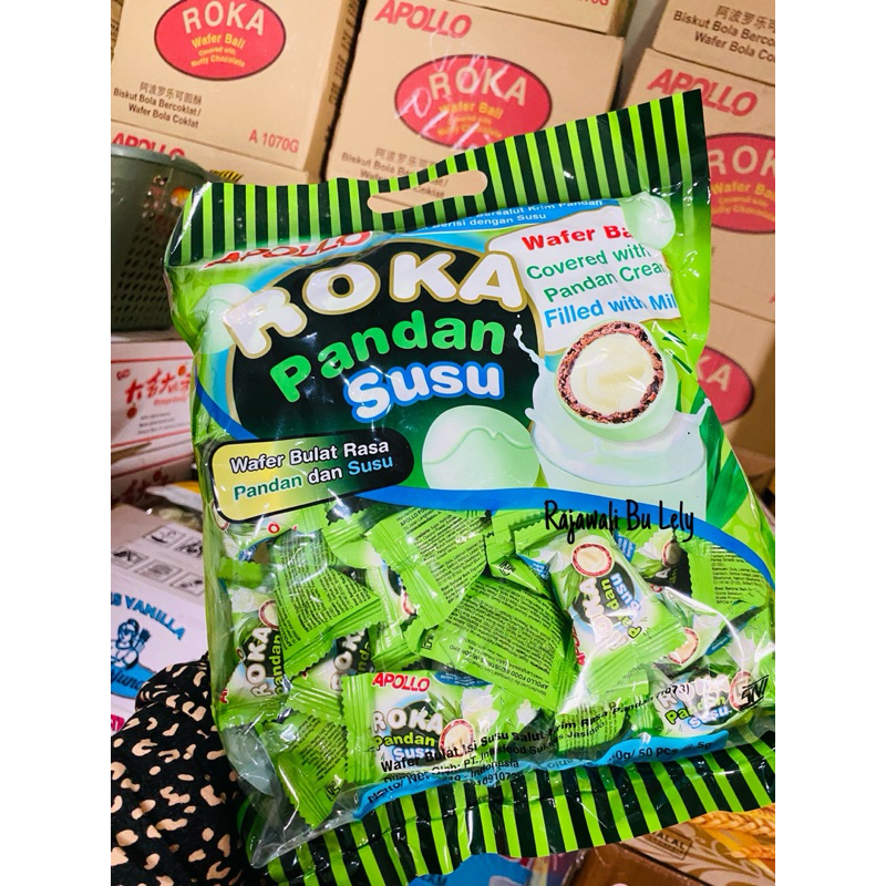 Jual Apollo Roka 50pcs (300gr) Coklat Kacang KOKO Pandan Susu bag wafer ...