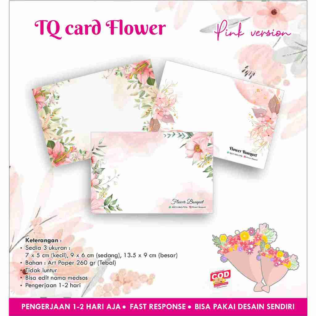 Jual [40 pcs] TQ Card Flower / Bunga / Buket / Thank You Card / Kartu ...