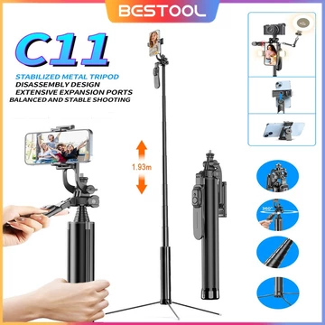 Bestool Tripod 1.93 Meter Bluetooth Selfie Stick Remote Tripod HP Kamera DSLR Tongsis Dengan 1