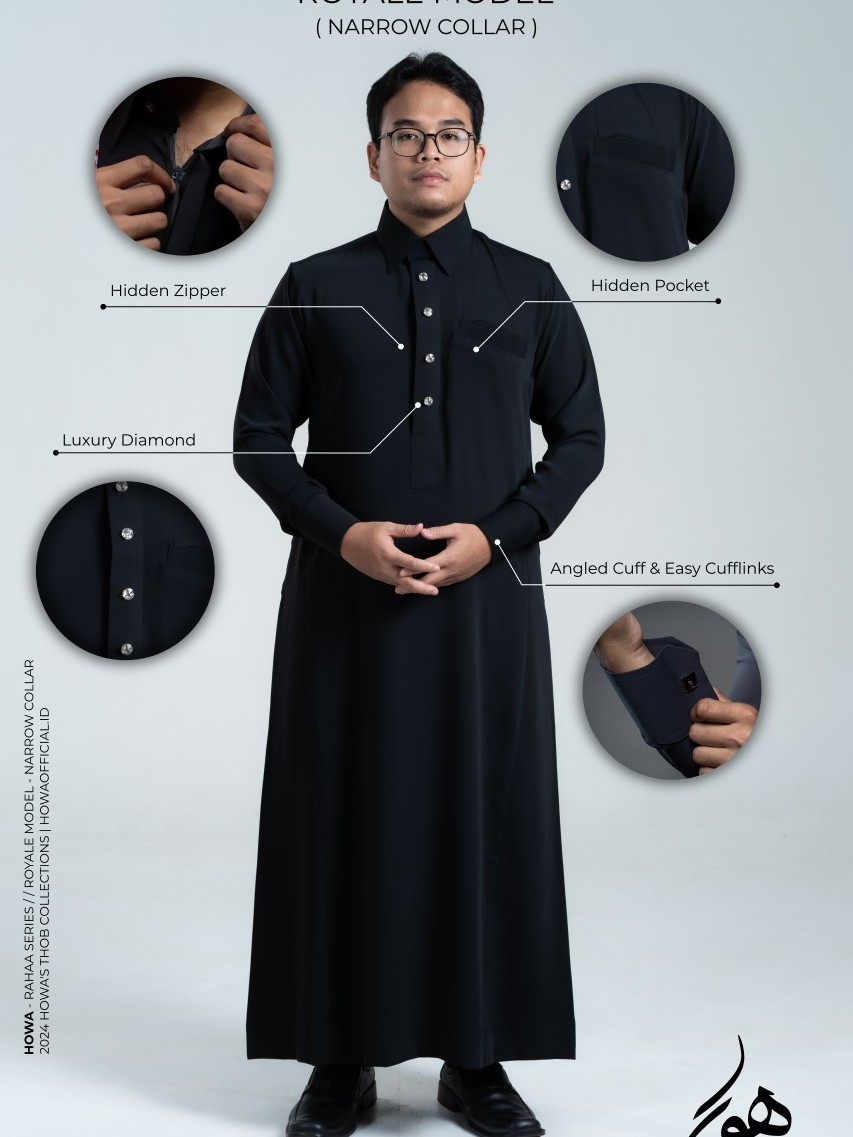 Jual HOWA THOB | Royale Model - Narrow Collar (Black) | Shopee Indonesia