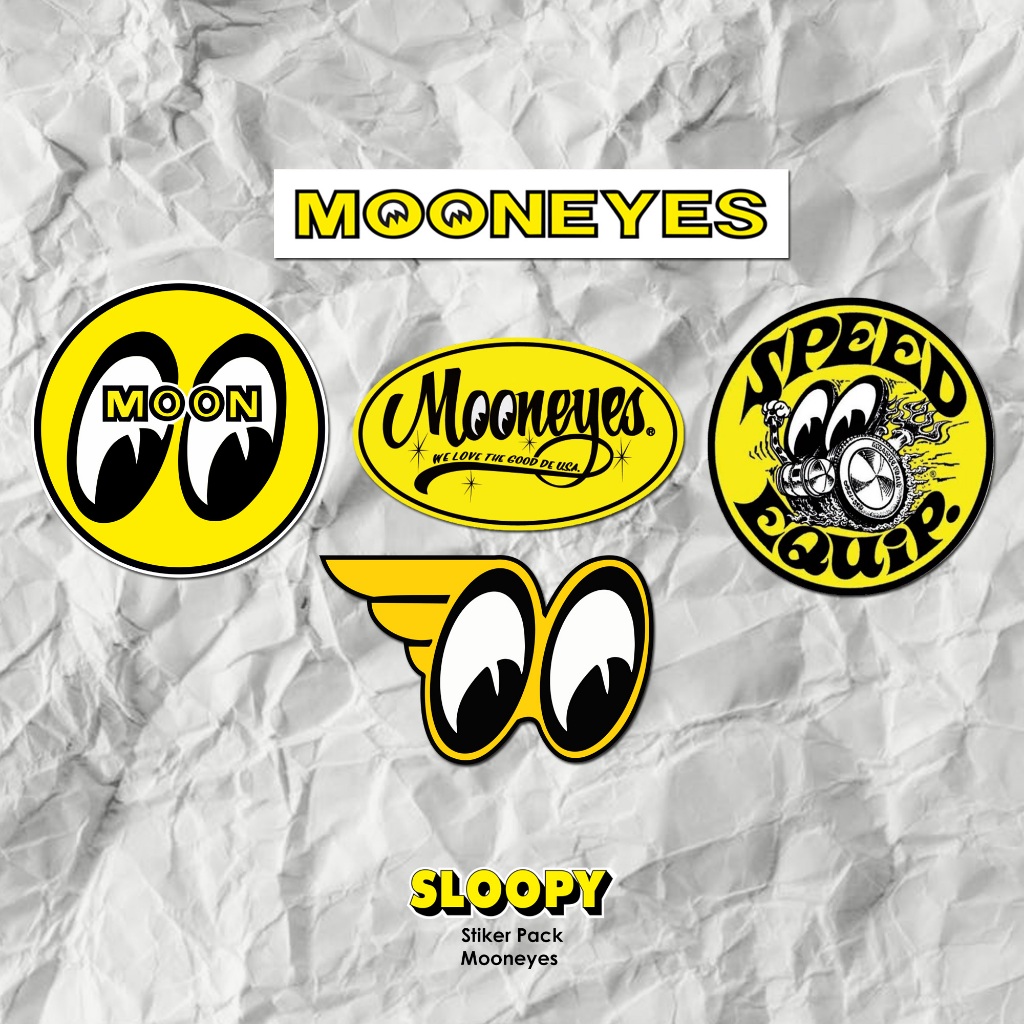 Jual Stiker Pack Mooneyes Sticker Helm Motor | Shopee Indonesia