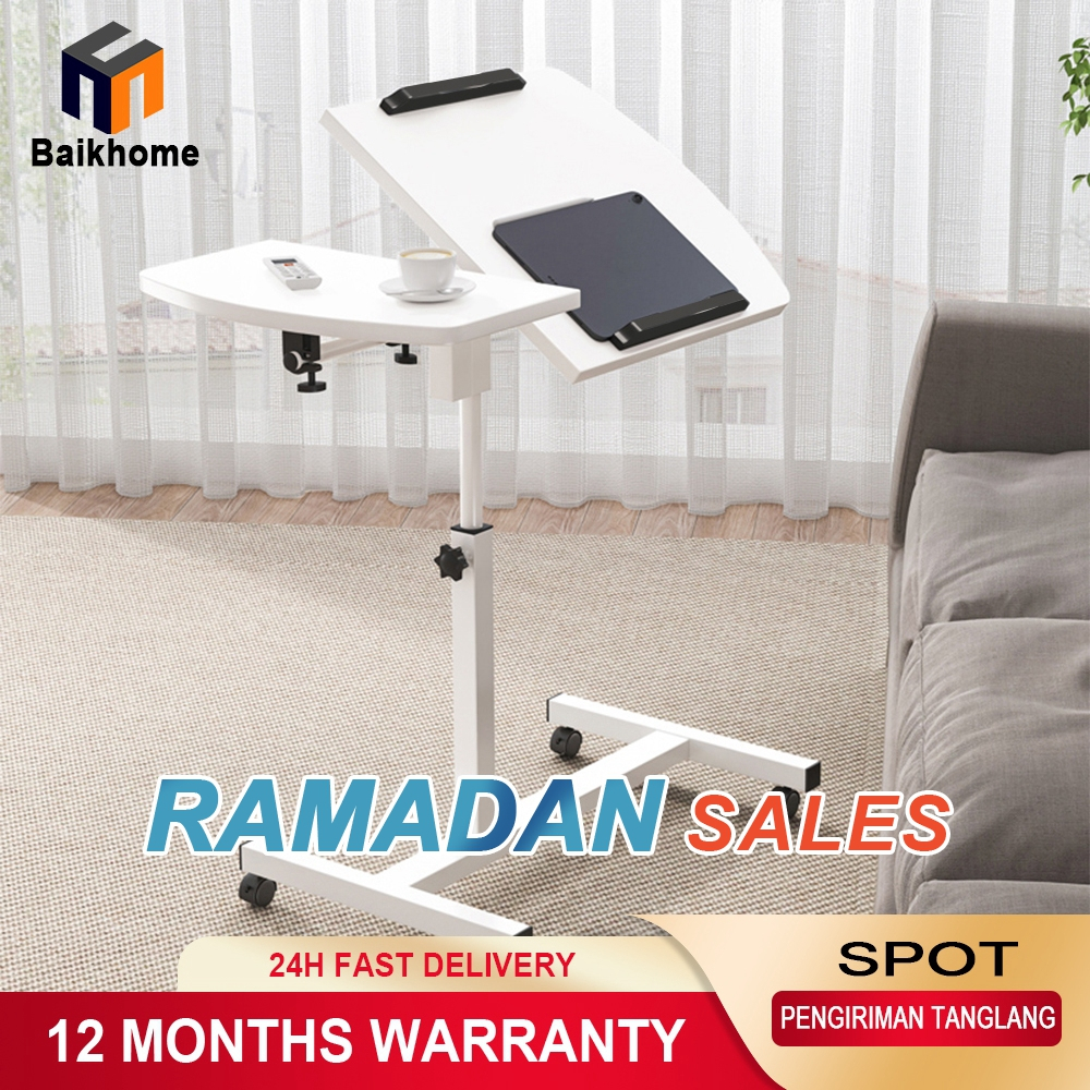Jual Baikhome Meja Laptop Roda Samping Tempat Tidur Meja Lipat Portable ...