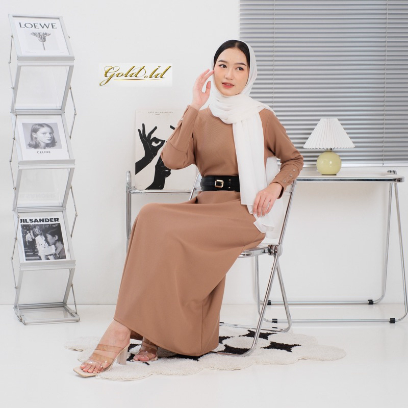 Jual GAMIS BUTTON Korean Style / Larissa Batwing / Gamis Iner Kancing ...