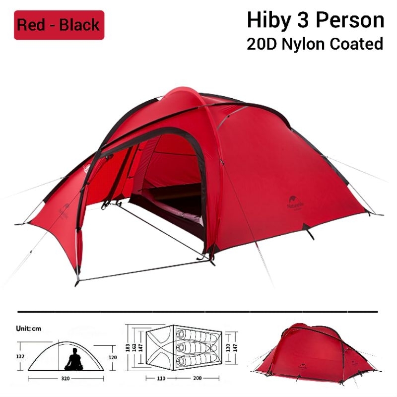 Jual TENDA NATUREHIKE HIBY 3 NYLON 20D NH18K240-P NH19ZP016 HIKING