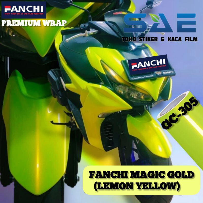 Jual Skotlet Kuning Lemon Yellow Lembayung Gold Stiker Motor Fanchi