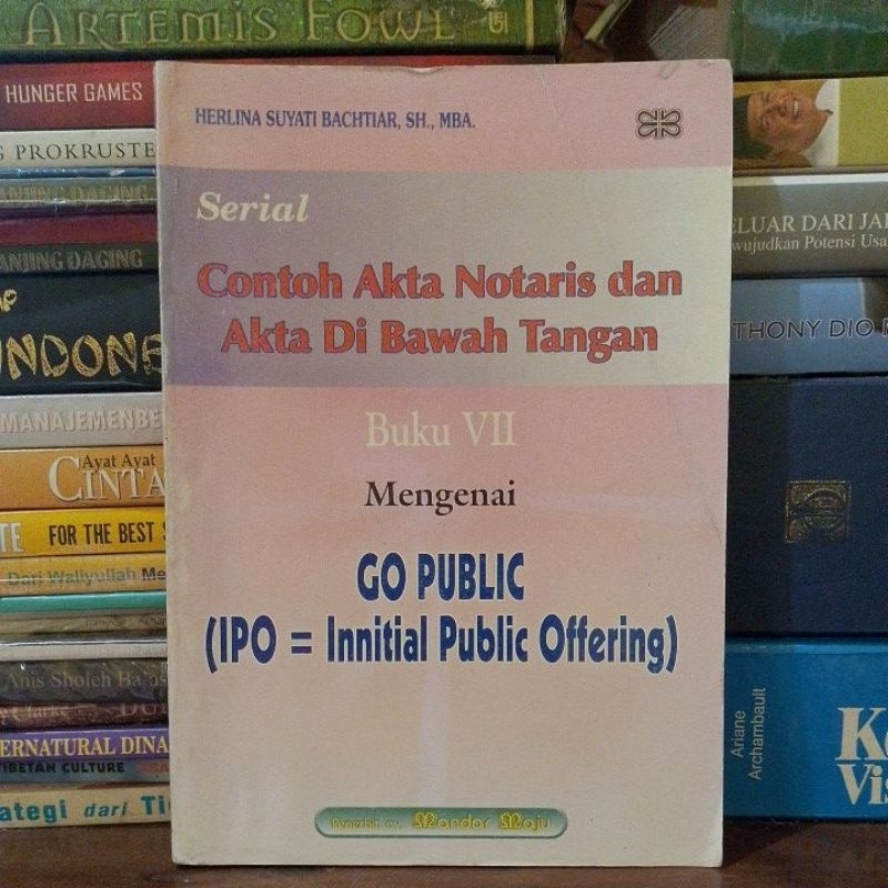 Jual BUKU CONTOH AKTA NOTARIS DAN AKTA DIBAWAH TANGAN VII (ORIGINAL ...