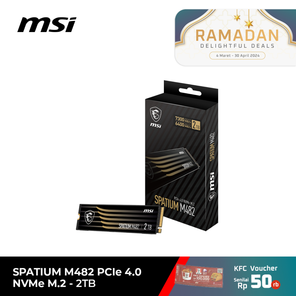 Jual MSI SSD Spatium M482 2TB PCIe 4.0 NVMe M.2 Shopee Indonesia