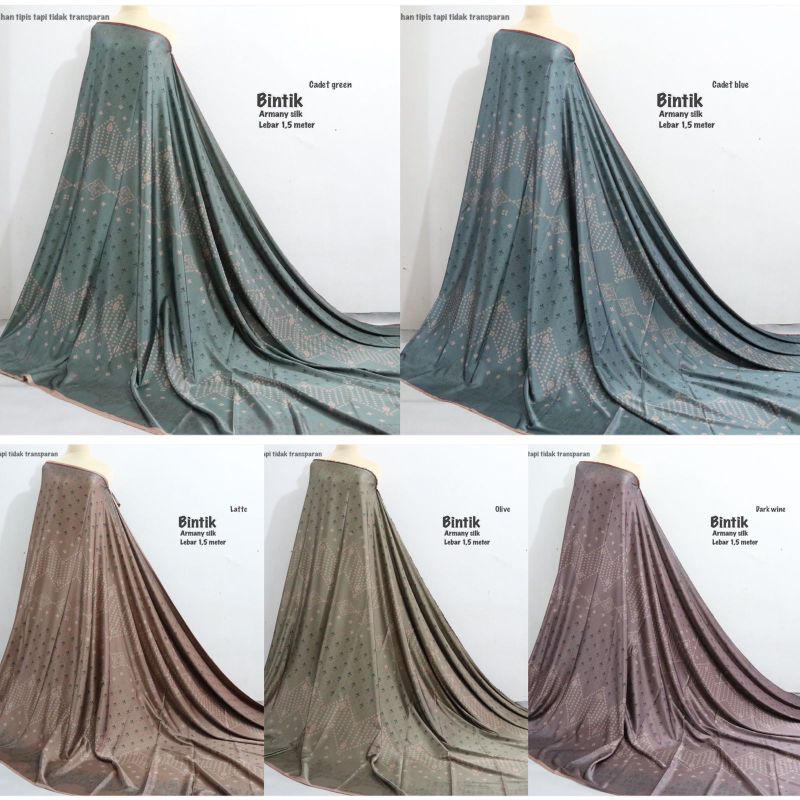 Jual Kain Meteran Bahan Armany Silk Import Motif Batik Modern Kain