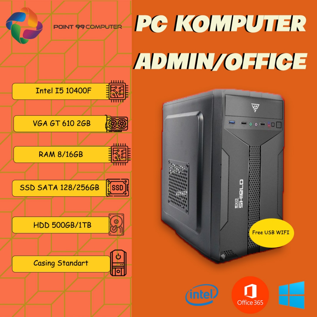 Jual PC RAKITAN INTEL I5 GEN 10 10400F / RAM 8GB / SSD + HDD PC UNTUK ...