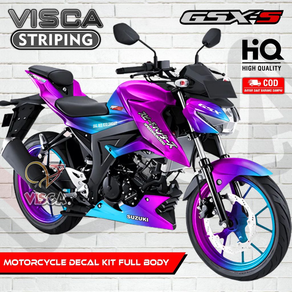 Decal GSX-S 150 Full Body Stiker Suzuki GSX S150 Full Body Dekal GSX S  150 Striping GSX 150 S Variasi Bunglon