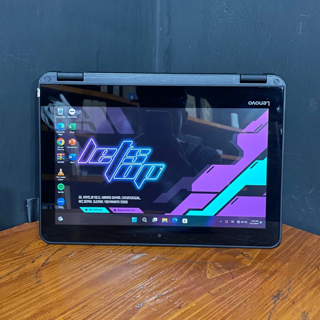 Lenovo 300e G1 2-in-1 Business Laptop - Celeron N3450, 4GB RAM, 128GB SSD