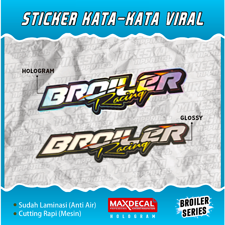 Jual Sticker Broiler Racing Series Sticker Aesthetic | Sticker Viral ...