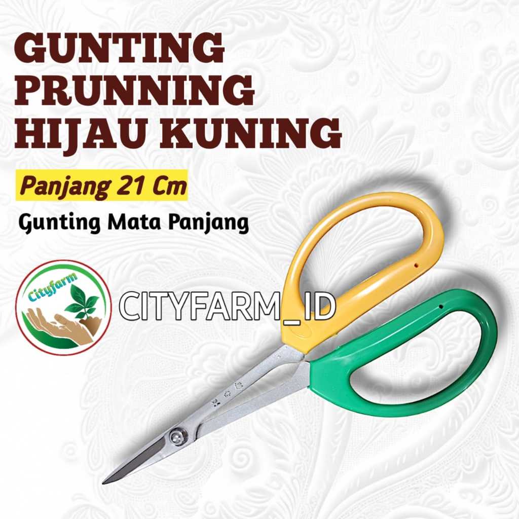 Jual Gunting Prunning Premium 21cm Gagang Hijau Kuning Stainless Steel ...