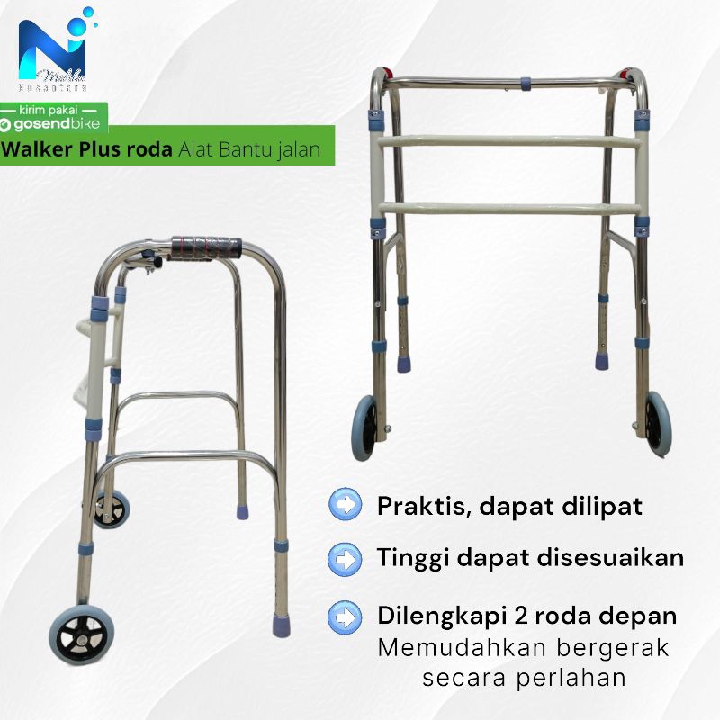 Jual Walker Dengan Roda Depan / Alat Bantu Jalan Lipat Walking Aid ...