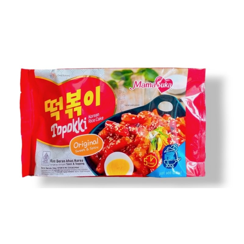 Jual Topokki Korean Rice Cake Original Sweet & Spicy MamaSuka 134 gr