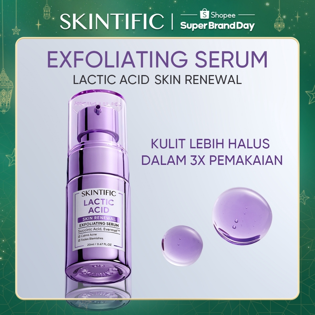 Jual SKINTIFIC Lactic Acid Skin Renewal Exfoliating Serum 20ml Shopee