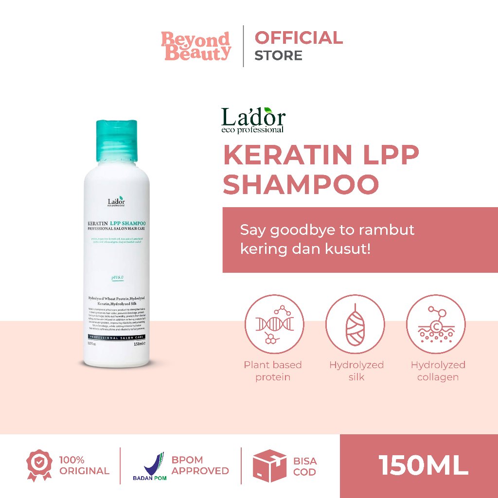 [BPOM] Lador Keratin LPP Shampoo 150ml / Shampo Perawatan Pelembab Pelembut Rambut Rusak Kering Berminyak Bercabang