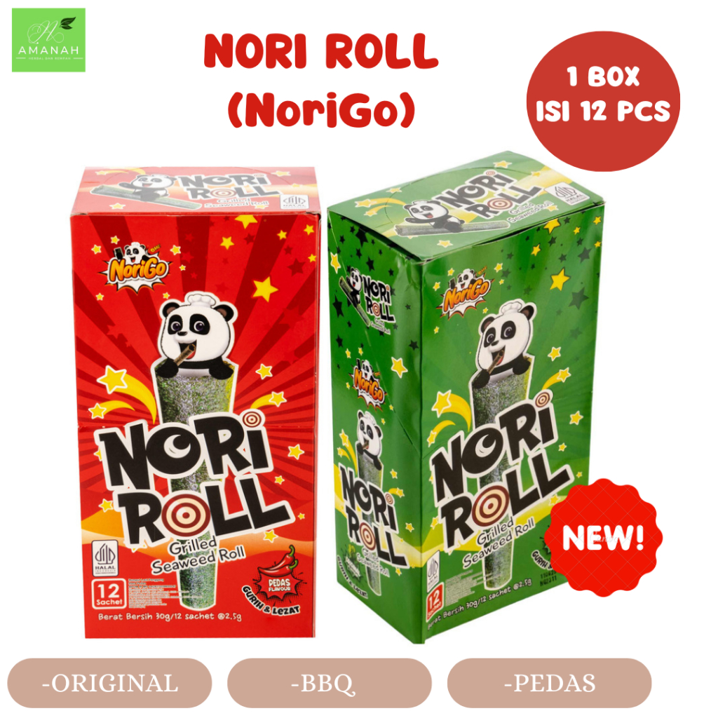 Jual NORI ROLL Snack Rumput Laut 3 RASA I 1 box isi 12 pcs | Shopee ...