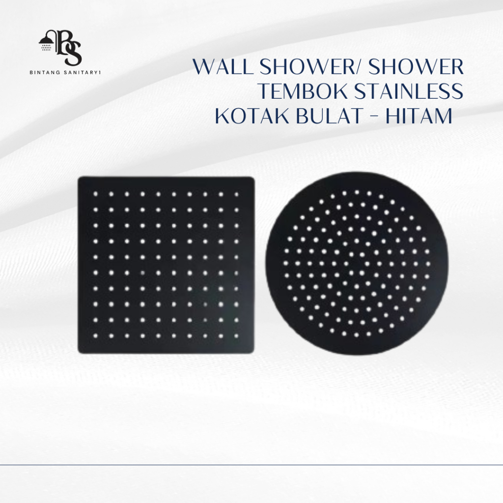 Jual Kepala Wall Shower Rainfall Shower Tembok Stainless Hitam Shopee Indonesia