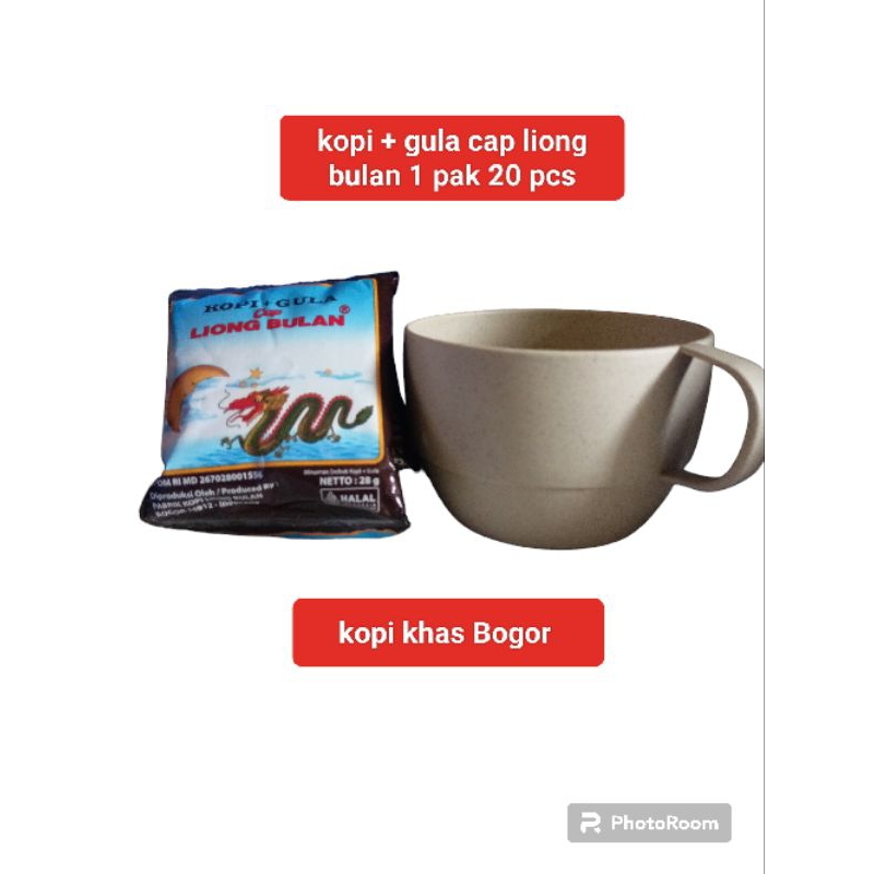 Jual Kopi Plus Gula Liong Bulan 28g 1pak Isi 20pcs Khas Bogor