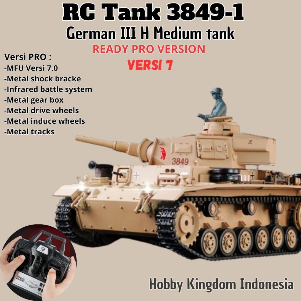 Henglong Heng Long Rc Tank Pro Upgrade German Tiger Russia Metal Track  Gearbox Ultifunctional Competitive Battle Tank