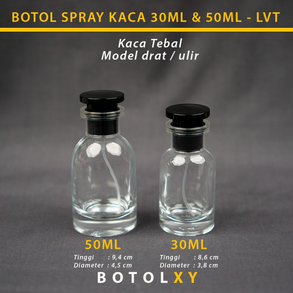Jual Botol Parfum 30ml 50ml Spray - Kaca Tebal Travel Model LV / LVT ...