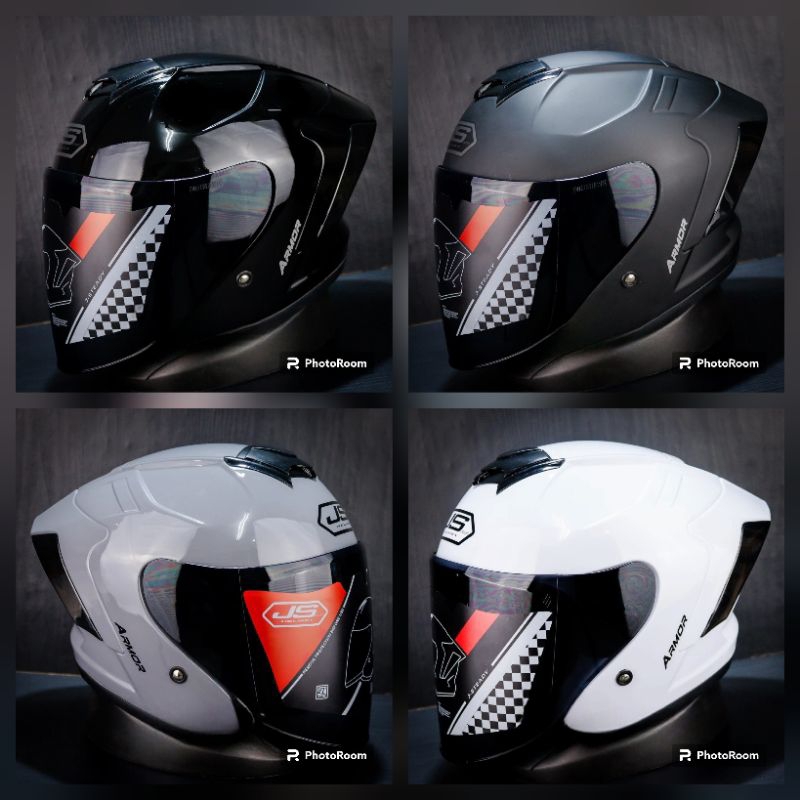 Jual helm js armor Termurah BLACK GLOSY MODEL KEKINIAN | Shopee Indonesia