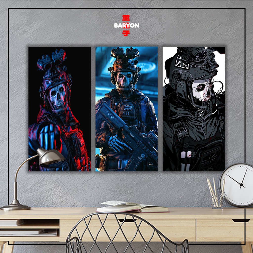 Jual BARYON Wall Decor Hiasan Dinding GHOST COD MODERN WARFARE Dekorasi ...