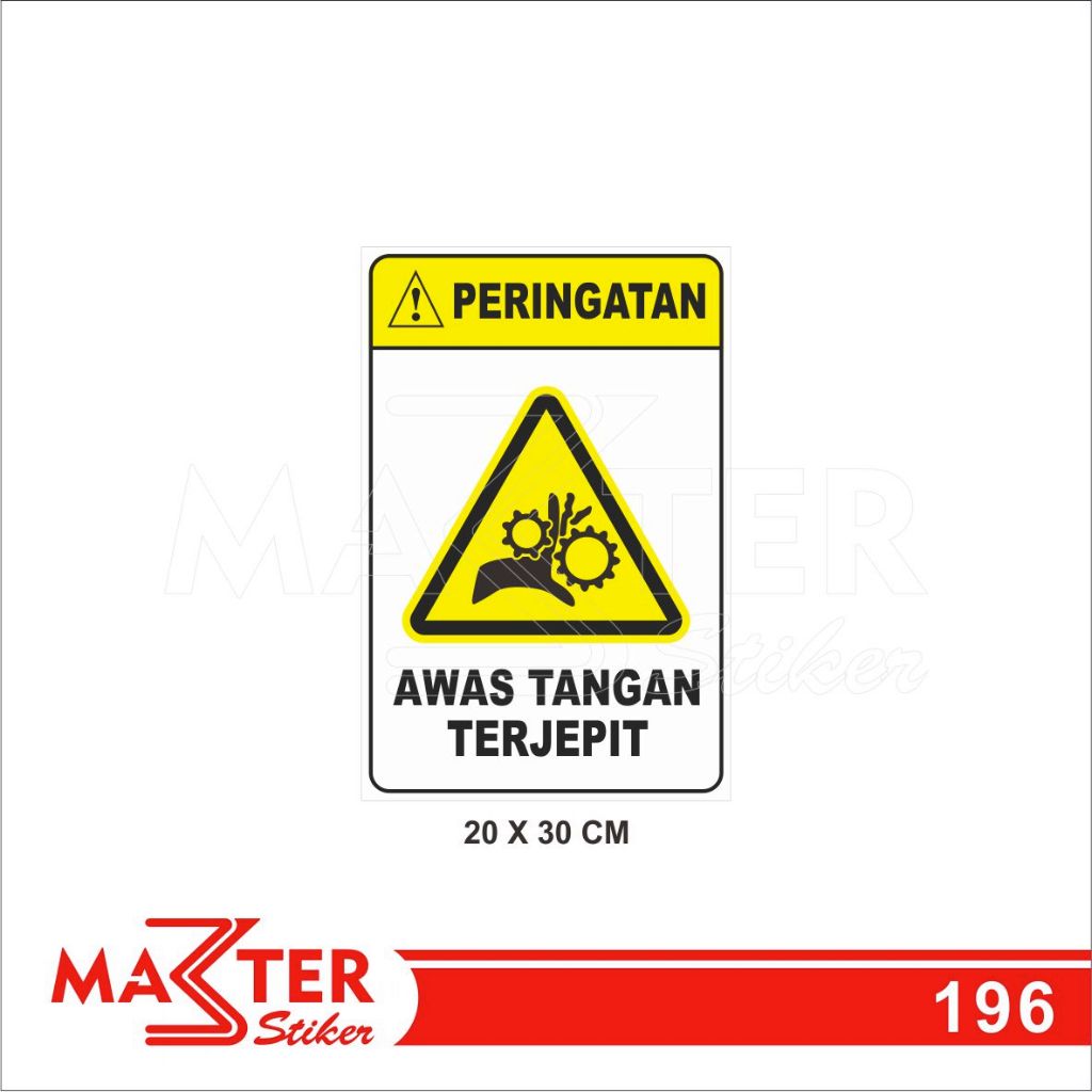 Jual 196 - Stiker Peringatan Awas Tangan Terjepit, Sticker Vinyl, Tahan ...