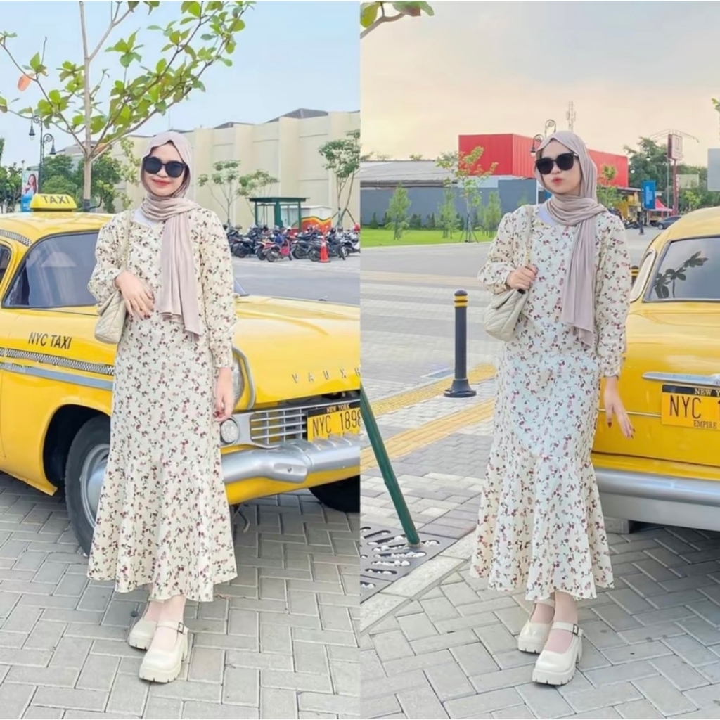 Jual Aimel Fishtail Dress Maxi XL Dress Ala Korea | Shopee Indonesia