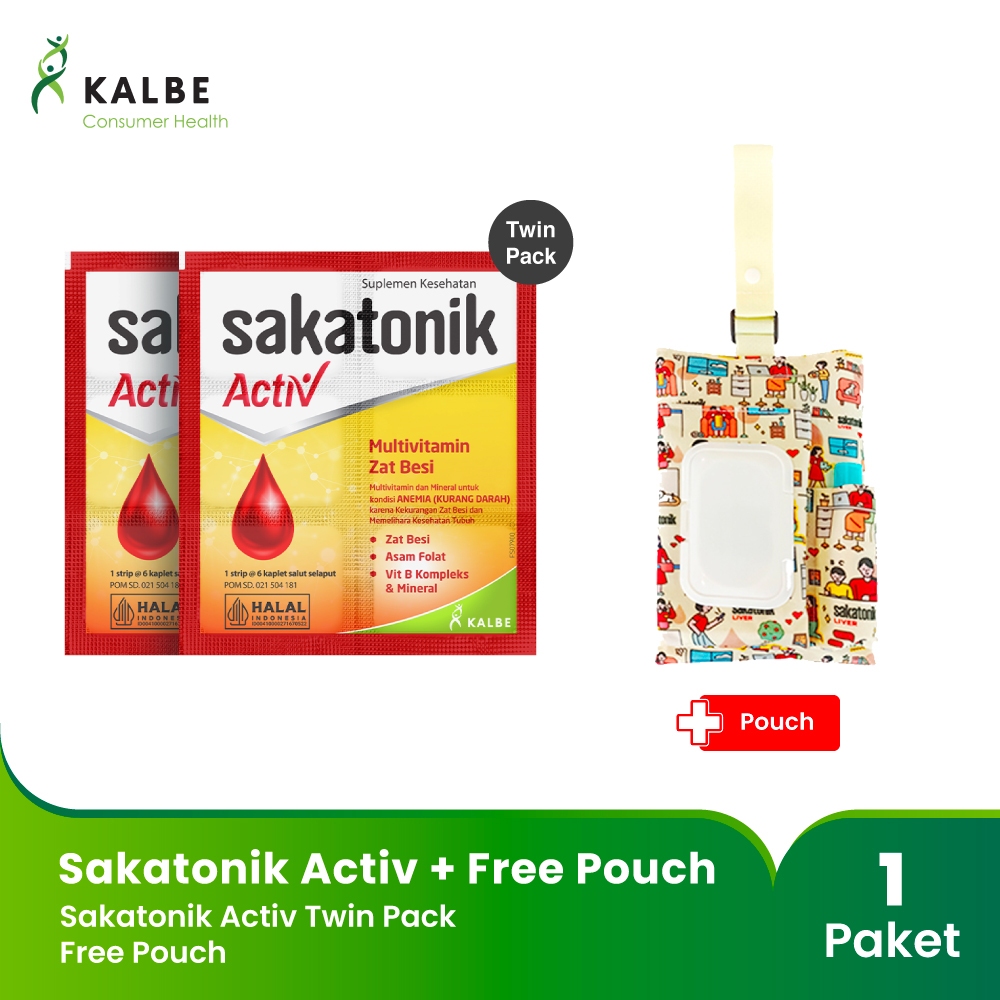 Jual Sakatonik Activ Kaplet Twin Pack 6 Kaplet Free Pouch