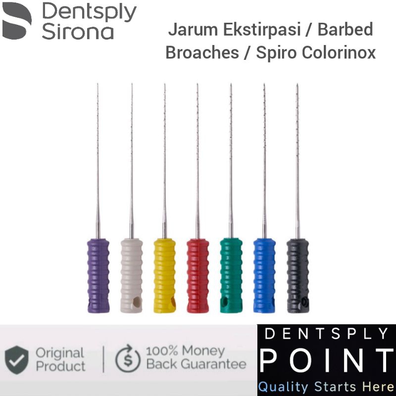 Jual ORIGINAL Dentsply Spiro Colorinox Barbed Nervbroach Barb Broach