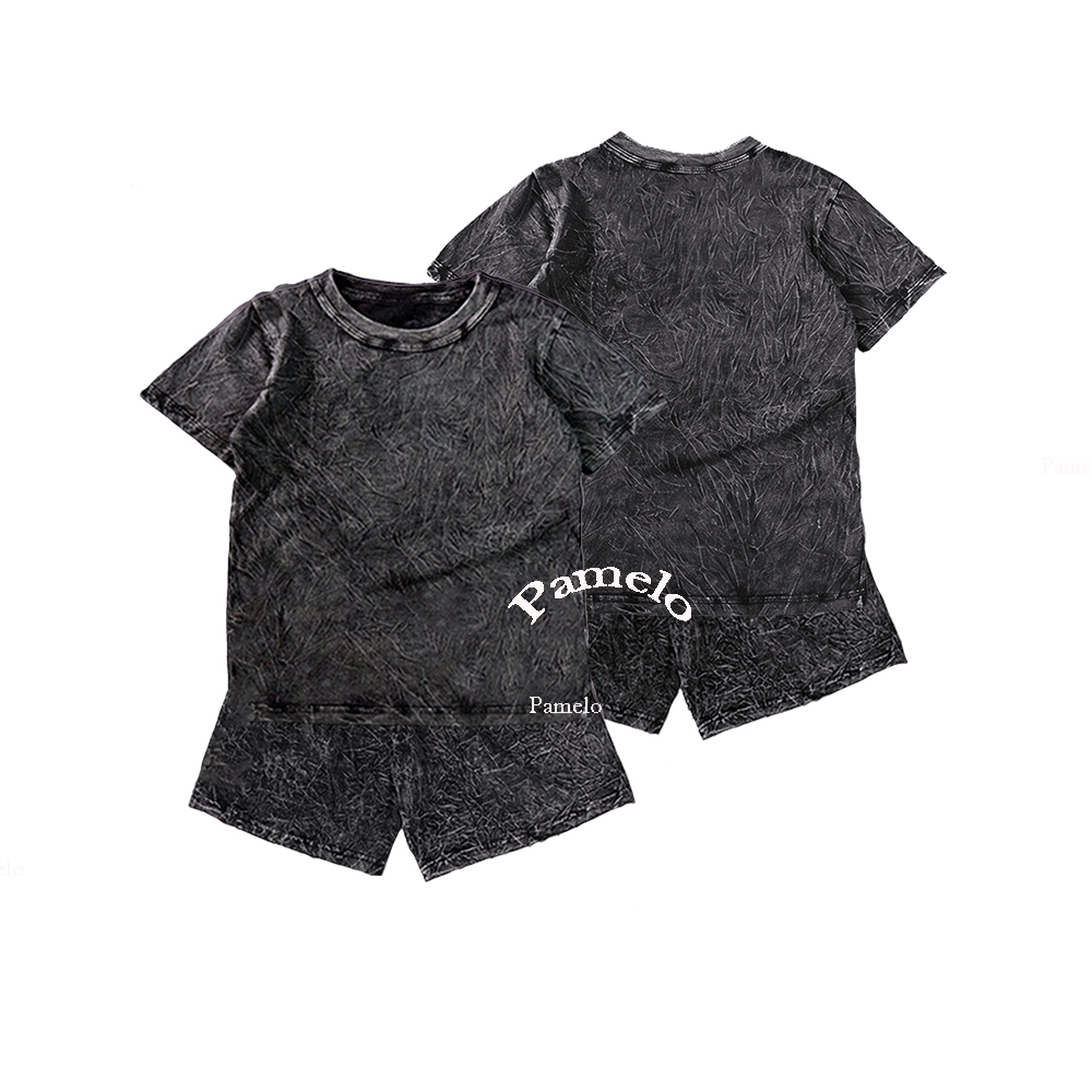 Jual Stelan Wash Dan Denim Polos Anak Unisex Polos One set Anak Stone ...