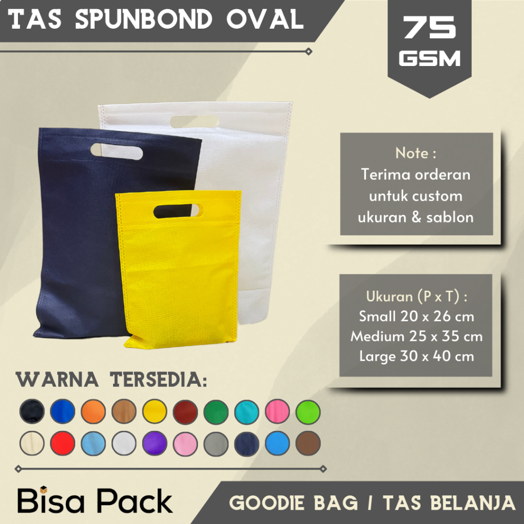 Jual Goodie Bag Tas Oval Spunbond Tas Hajatan Berkat Ulang Tahun