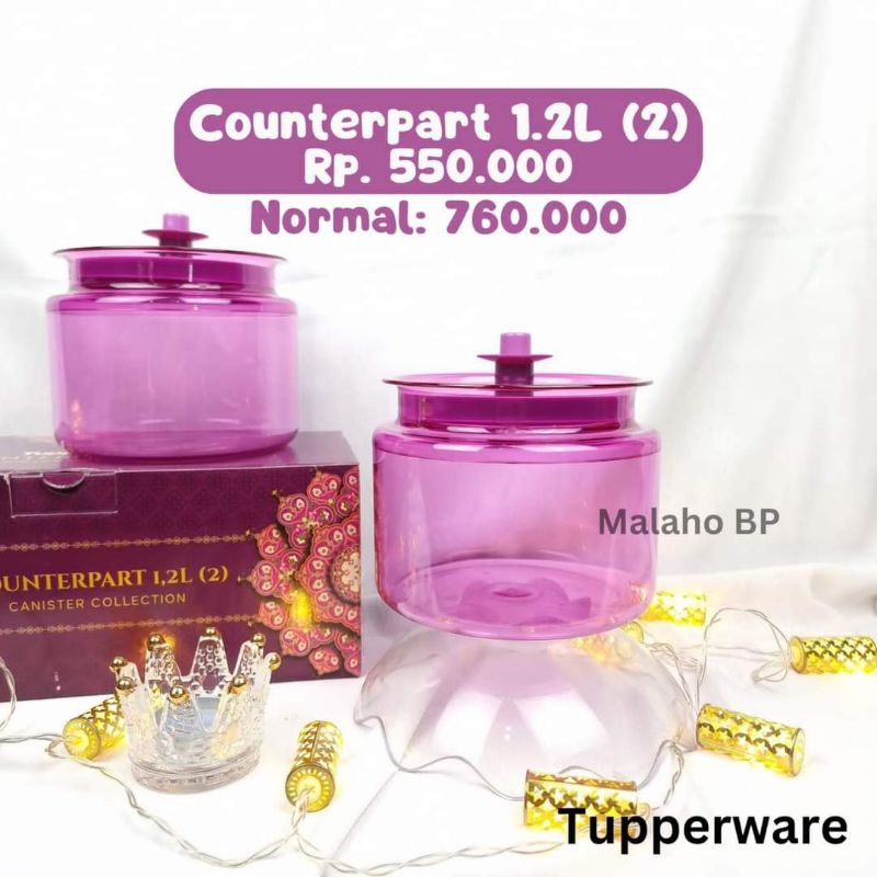 Jual TUPPERWARE ORI 100% NEW counterpart 900ml / 1,2L toples kue ecer ...