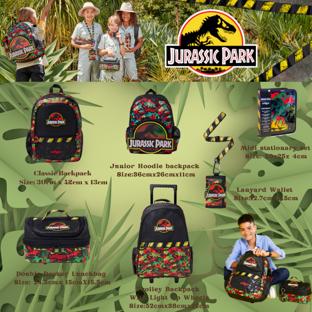 Smiggle Jurassic World Backpack Set Smiggle Jurassic Park Classic