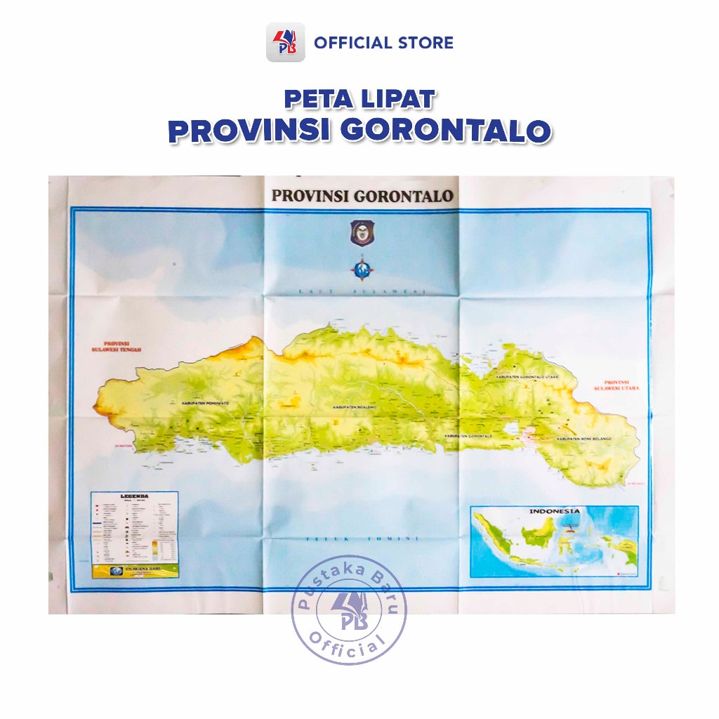 Jual Peta Provinsi Gorontalo / Peta Lipat Lembaran Provinsi Gorontalo ...