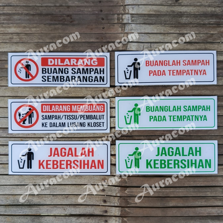 Jual Cod Stiker Dilarang Buang Sampah Stiker Jaga Kebersihan Akrilik Dilarang Buang Sampah