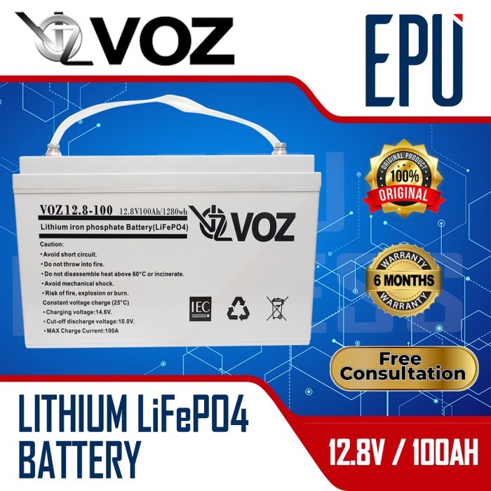 Jual Aki Lithium Voz LiFePO4 Battery 12V 100AH Baterai Lithium Aki ...