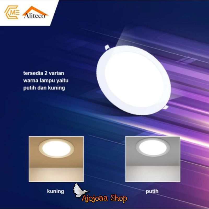 Jual Lampu Led Panel Model Inbow Bulat 6W 9W 12W 18W Aliteco | Shopee ...