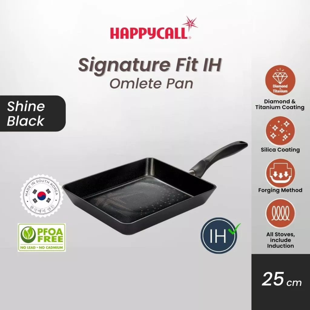 Happycall Omelete Pan Diamond Signature IH 25 cm - Alat Penggorengan Tamagoyaki Omelet Pan