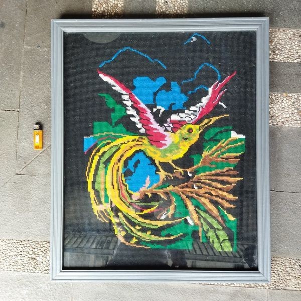 Jual Pajangan Dinding Frame Lukisan Kristik Burung Cendrawasih GOSEND ...