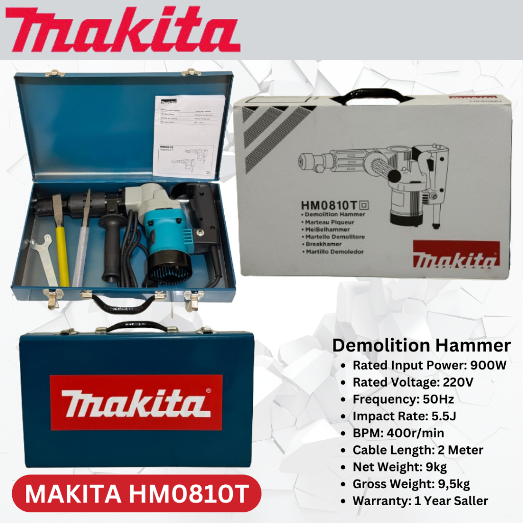 Jual Makita HM0810T / HM 0810 T Mesin Demolition Hammer | Shopee Indonesia