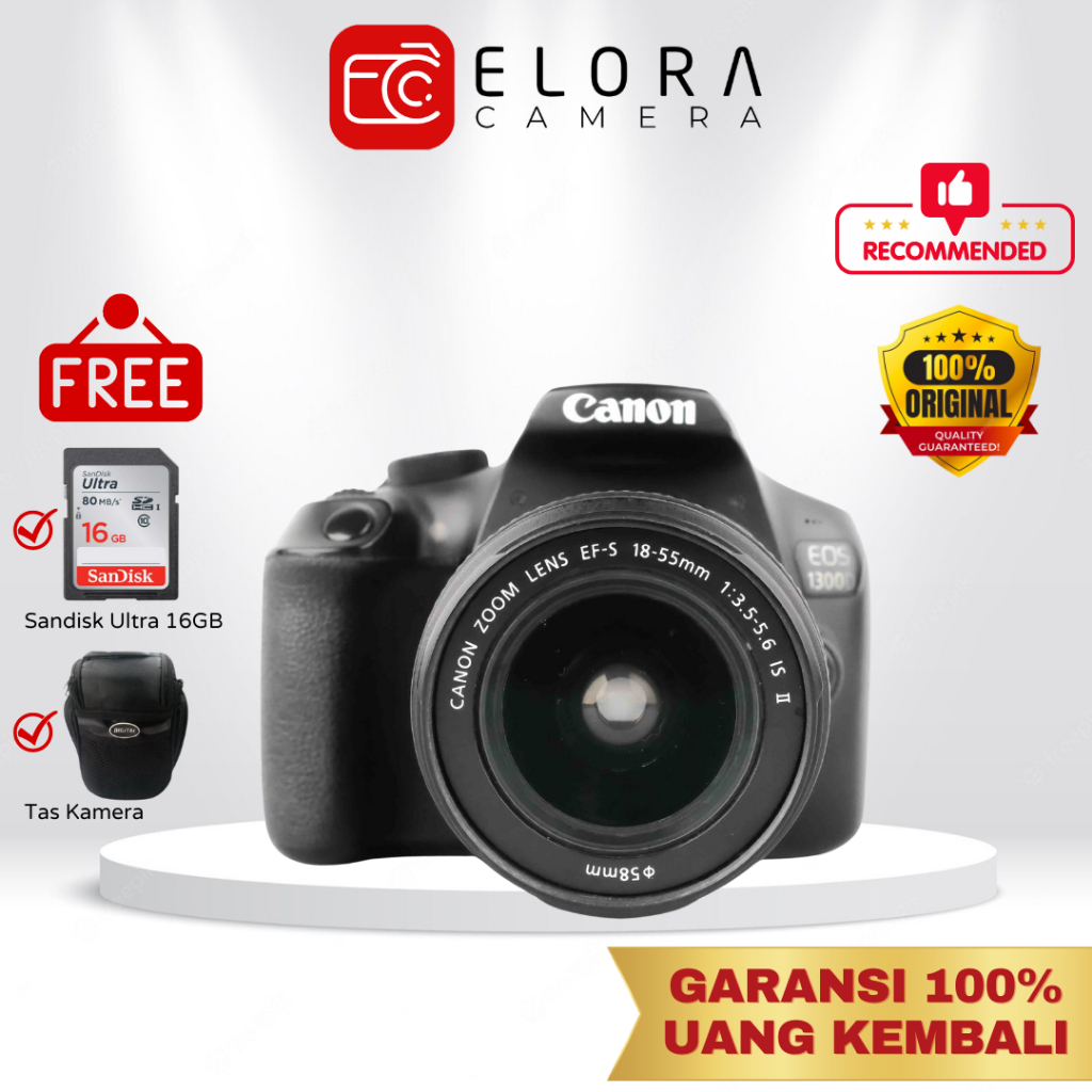 Jual Canon EOS 1300D Kit 18-55mm / Kamera Canon EOS 1300 D Kit 18-55 mm ...
